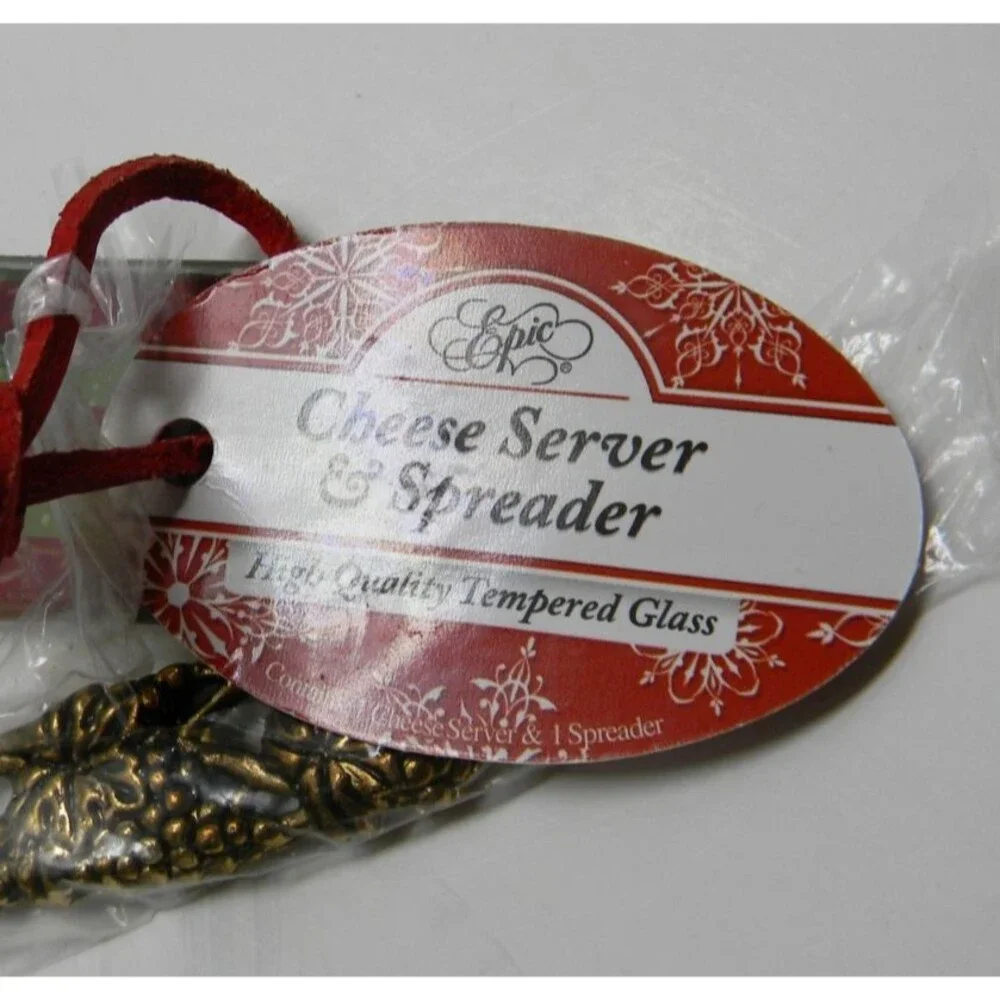 Epic Cheese Server and Spreader Set Christmas Tree Wine Gift NWT
